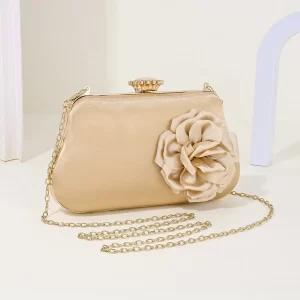 Trendy Elegant Flower Square Evening Bags Retro Blue Purple Silk Small Clutch Purses Chain Shoulder Bags For Women Prom Party