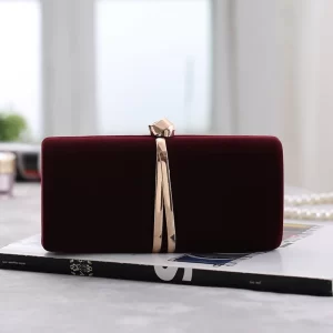 Autumn Winter Female's Evening Bags Retro Black Red Velvet Box Handbag Wedding Party Clutches Shoulder Bag For Women Small Purse