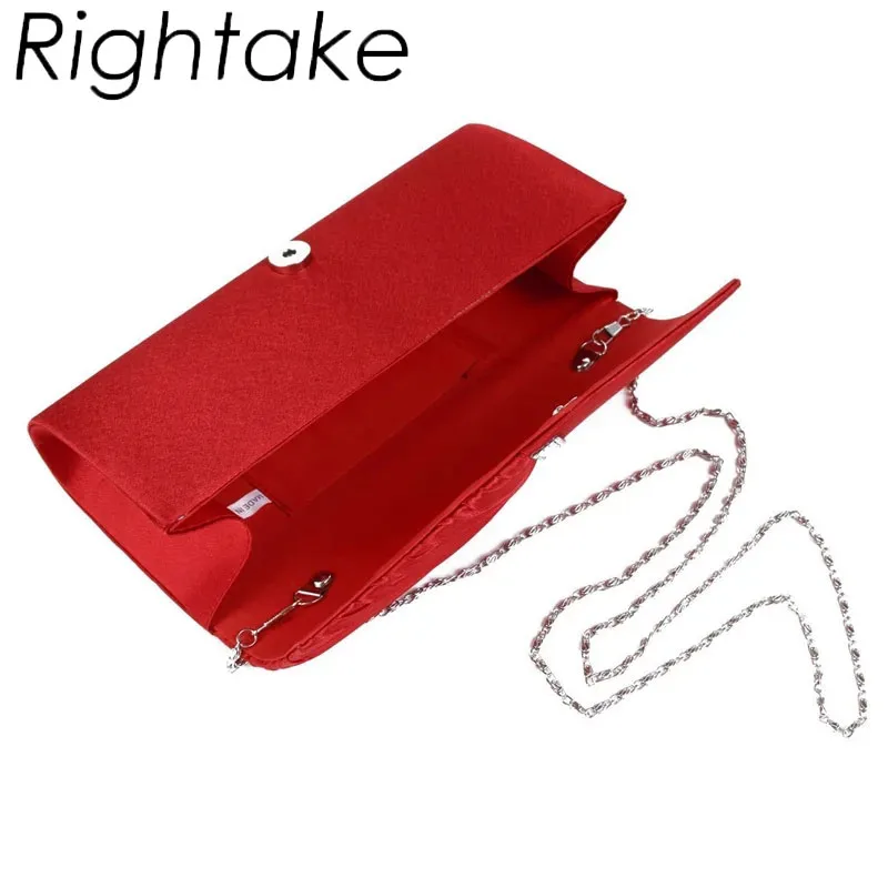 Rightake Wedding Party Clutches Woman Purple Purse Fashion Luxury Diagonal Rhinestone Prom Party Clutch Evening Bag Shoulder Bag - Image 3