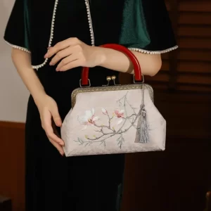 Chinese Style Cheongsam Banquet Dinner Evening Bags For Women Vintage Embroider Print Small Clutches Ladies Party Handle Handbag