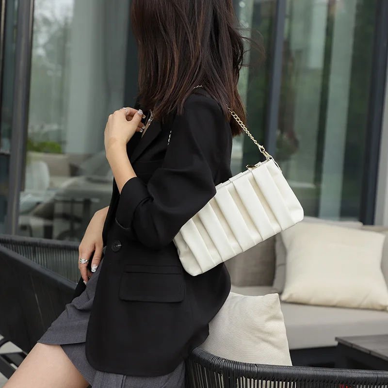 Summer Simple Green White Yellow Small Handbags For Women 2024 Fashion Korean Daily Shopping Shoulder Bag Ladies Party Tote Bag - Image 3