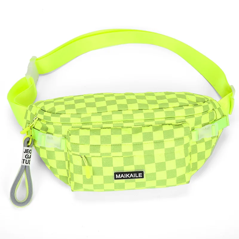 Korean Harajuku Plaid Shoulder Bag For Women Phone Chest Bag Fashion Causal Sport Waist Bag Simple Versatile Crossbody Chest Bag - Image 5