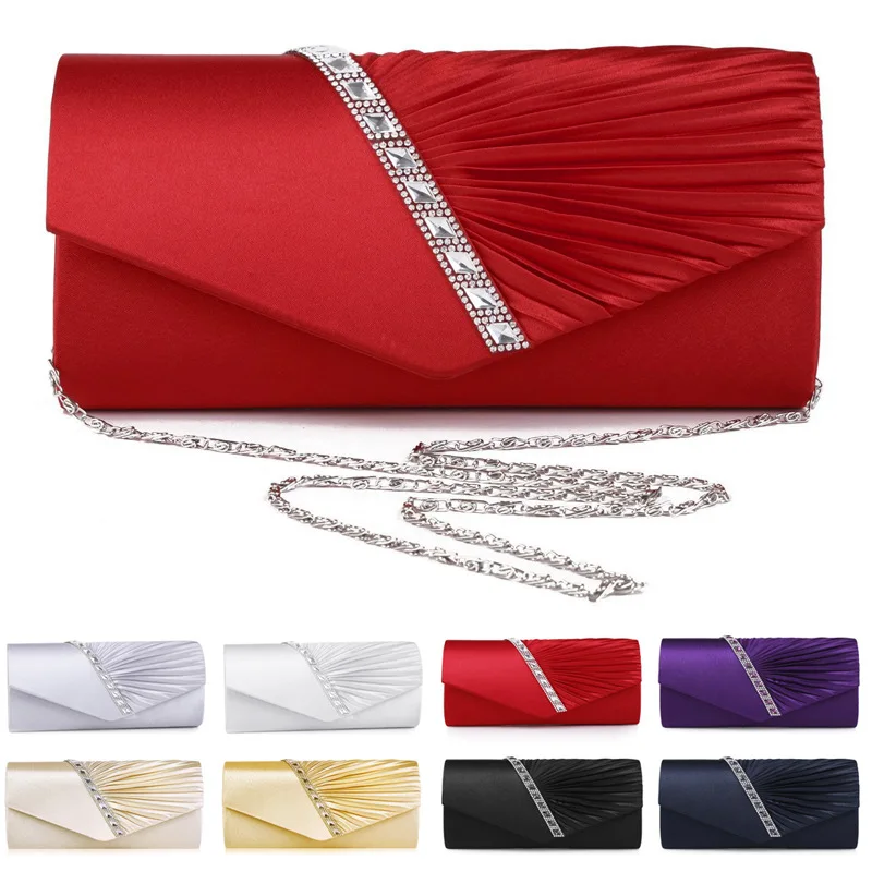 Rightake Wedding Party Clutches Woman Purple Purse Fashion Luxury Diagonal Rhinestone Prom Party Clutch Evening Bag Shoulder Bag - Image 6