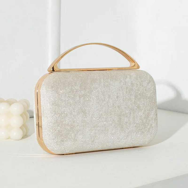 Ladies Banquet Party Evening Bags Fashion Fine Square Metal Box Handbags for Women Wedding Prom Small Clutch Chain Shoulder Bag - Image 4