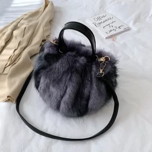 2025 Faux Fur Women Luxury Handbags Autumn Winter Casual Fashion Ladies Shoulder Bags Female Cute Velvet Crossbody Bags Bolsa